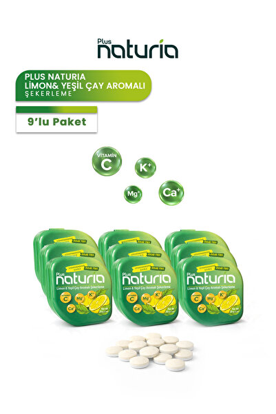 Şekersiz Şekerleme | 9 ADET , Stevialı , Limon & Yeşil Çay Aromalı Vitaminli Şekerleme