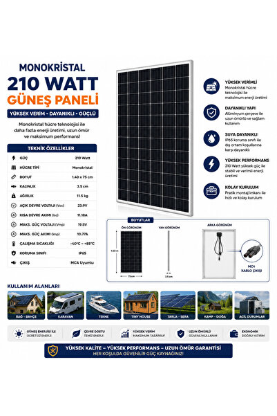CELİKSHOP 210 WAT MONOKRİSTAL A KALİTE PANEL
