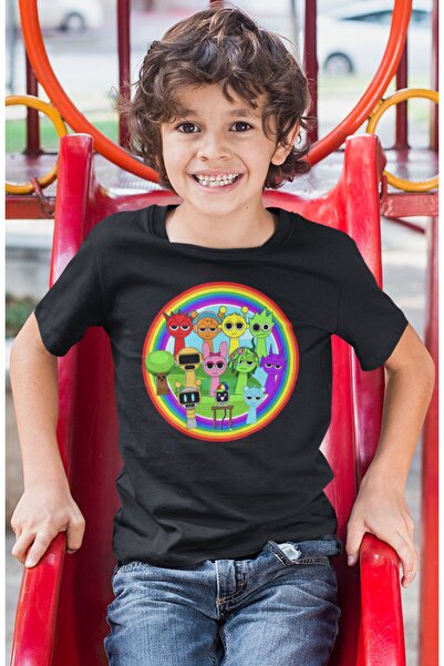 SEVBANO Tricou pentru copii cu imprimeu Sprunki, unisex, cu desene animate (1...