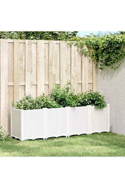 vidaxl Jardiniera de gradina, alb, 160x40x53 cm, PP