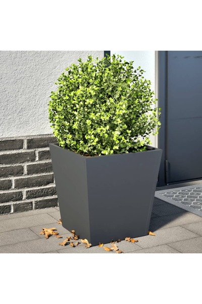 vidaxl Jardiniere de gradina, 2 buc., antracit, 40x40x40 cm, otel