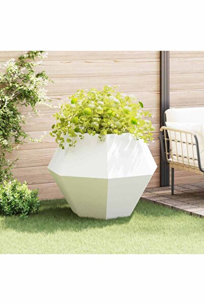 vidaxl Jardiniera Alb 100 x 100 x 80 cm Otel