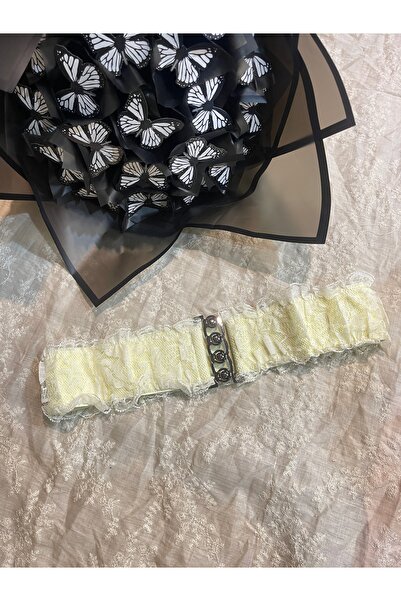 KESKİN AKSESUAR VİNTAGE DANTEL TASARIMLI ELASTİK BEL KEMERİ