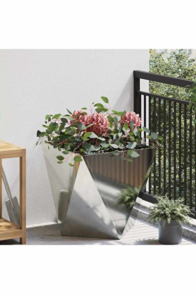 vidaxl Jardiniera Argintiu 50 x 50 x 50 cm Otel Galvanizat