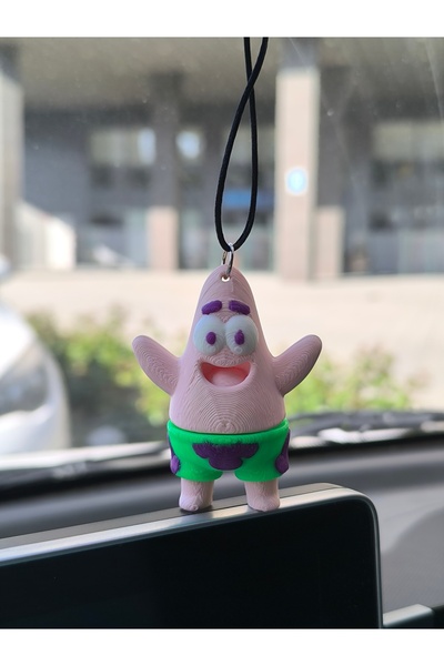 Esey Dizayn SüngerBob Patrick Araba Süsü 3D Hareketli - Dikiz Ayna Torpido Süsü