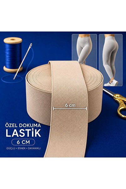 beyna aksesuar Sert Dokuma Renkli 6 cm Dayanıklı Paça Don ve Bel Lastiği 1 Pa...