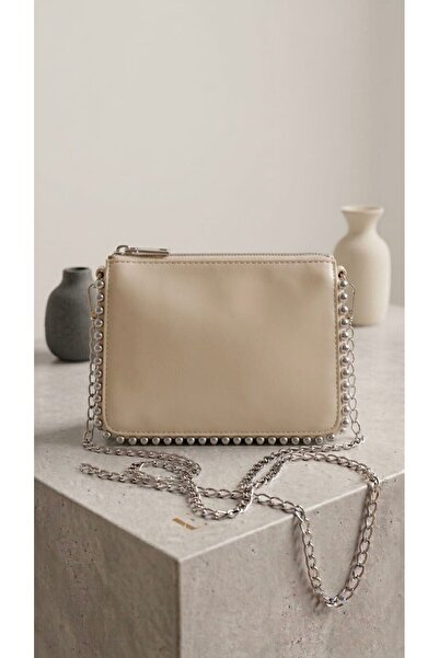 sumoda Women's Bead Detailed Chain Strap Bag