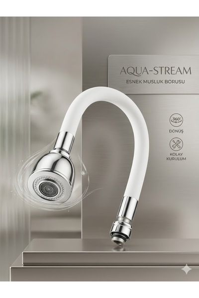 Aqua Oynar başlık musluk borusu BEYAZ