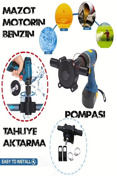 Tor Store Matkap Ucuna Takılan Kendiliğinden Emişli Su Benzin Mazot Motorin S...
