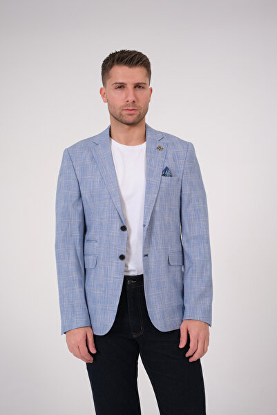 VALUE FASHION Erkek, Spor Ekose Yazlık Ceket, Esnek Dokuma Kumaş,Blazer Ceket