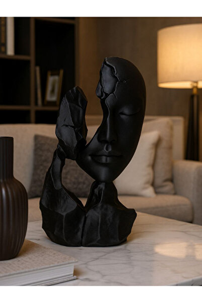 HaBu Lab Soyut Yüz Heykeli – Modern Sanat Dekoratif 3D Baskı Biblo