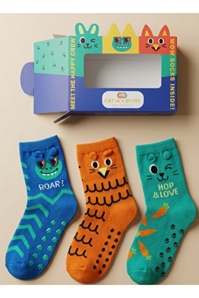 Katia&Bony Pack of 3 Patterned Children's Socks with Box