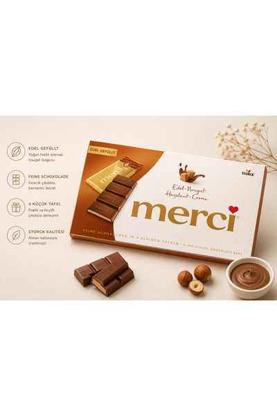 Storck Merci Hazelnut Creme Nougat Dolgulu Premium Çikolata