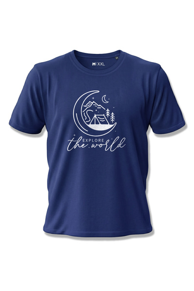 North Whiskers تي شيرت Explore The World Moon and Tent مطبوع للجنسين مصنوع من...