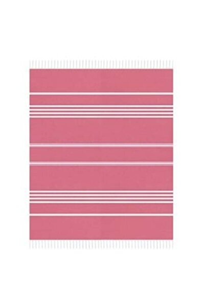 SHOPIENS Prosop de plajă Hamam din bumbac fucsia cu dungi albe 160 x 90 cm