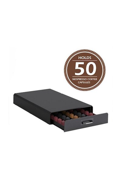 PROCART Organizator pentru sertar pentru 50 de capsule de cafea Nespresso, negru, 33x23x5.5 cm