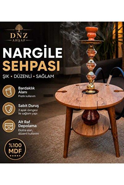 dnz DENİZ AHŞAP Nargile Sehpası,Nargile Masası, Nargile Tutacağı