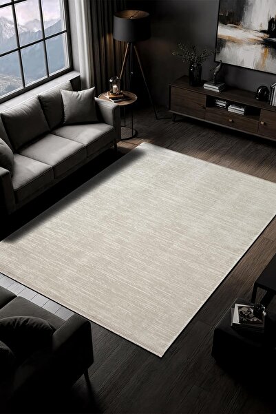 Karmen Halı Signa CT023A Beyaz Halı Modern Desen Pamuk Taban Salon Halısı Yat...
