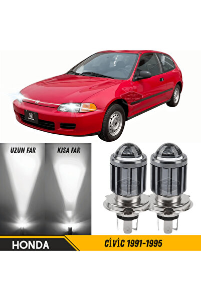 ŞüsCarOto Aksesuar Honda Civic 1991-1995 Mercekli Far Ampulü Led Xenon Beyaz ...