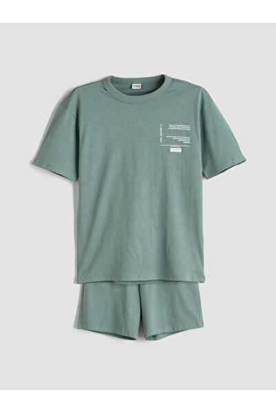 LC Waikiki Tricou cu guler rotund pentru băieți și pantaloni scurți