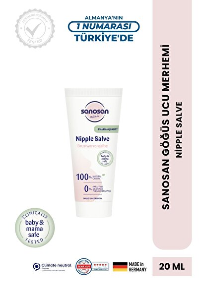 Sanosan Mama Göğüs Ucu Kremi 20 ml - %100 Saf ve Doğal Lanolin İçerikli Hassa...