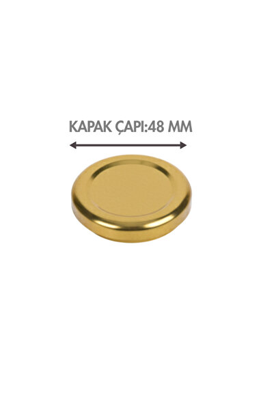 Milea 12 Adet Gold Kapak Metal Kavanoz Kapağı – 48 mm (105 cc kavanozlara uyumlu)