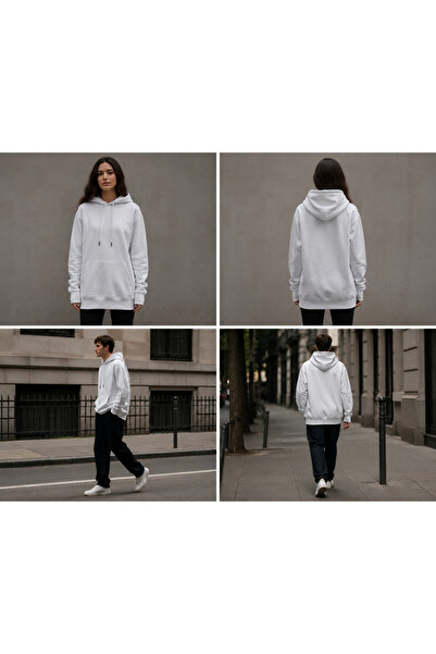 Kapüşonlu Sweatshirt Unisex Pamuklu Kumaş Terletmez Mevsimlik