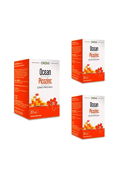 Orzax أوشن بيكوزينك زنك بيكولينات 30 قرص × 3 قطع