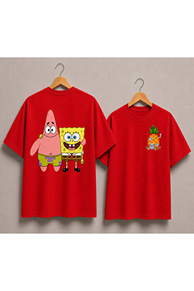 VODEXA Tricou oversize unisex PETRİK (SÜNGER OB) Imprimat, 100% bumbac, croia...
