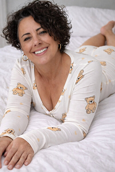 BYEN GİYİM Kadın Desenli Şort Tulum – Yumuşak Kumaş Rahat Ev Giyim / Pijama