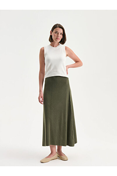 LC Waikiki Women's Knitwear Skirt with Elastic Waist