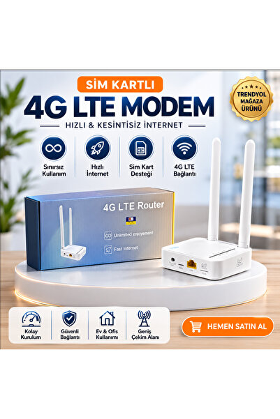 Opticam 4G Sim Kartlı 2 Anten 1 PORT RJ45 Taşınabilir Router Wifi 6 Modem