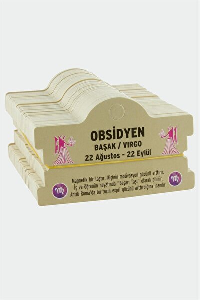 ZERO LAND Ilkeshop Obsidian - Virgo Zodiac Sign (100724) Bracelet Card-Brown