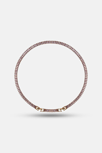 Simovia Mor 5 mm Baget Zirkon Taşlı Su Yolu Kolye