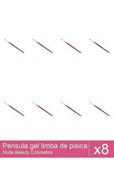 Makeup Set of 8x Cat's Tongue Gel Brush - No.4
