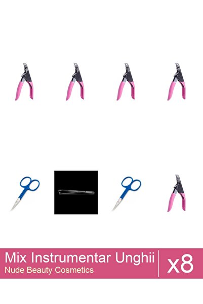 Makeup Set Mix 8 produse Forfecute: Penseta profesionala neagra subtire - One...