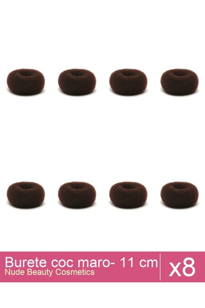 Makeup Set of 8 brown bun sponges - 11 cm diameter