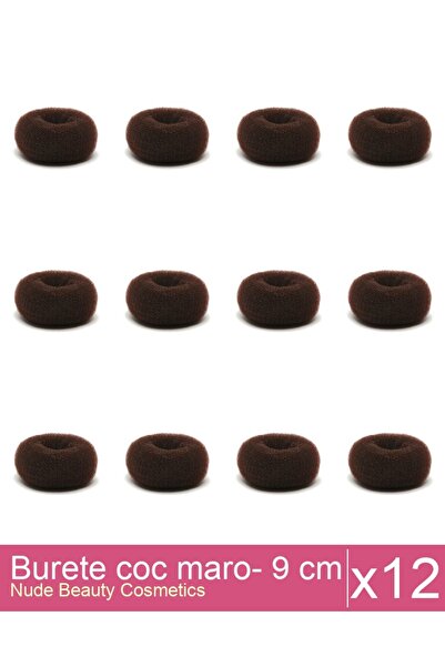 Makeup Set of 12 brown bun sponges - 9 cm diameter