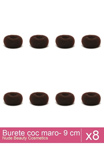 Makeup Set of 8 brown bun sponges - 9 cm diameter