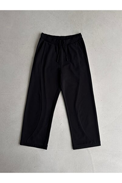 Sainte Savage Unisex %100 Pamuklu Kavisli Dikiş Detaylı Geniş Paça Loose Fit ...