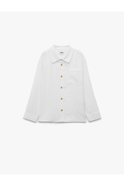 Koton Long Sleeve Classic Collar Viscose Basic Shirt
