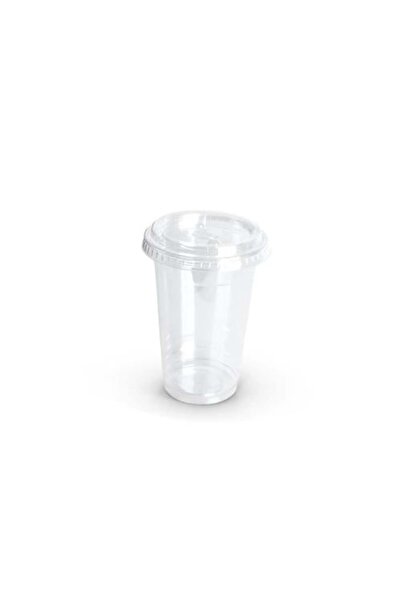 ARNON Transparent juice cups 8 oz with flat lid