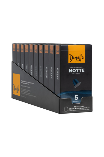 DİMELLO Κιβώτιο Κάψουλες Notte συμβατές με Μηχανή Nespresso - 100τεμ.