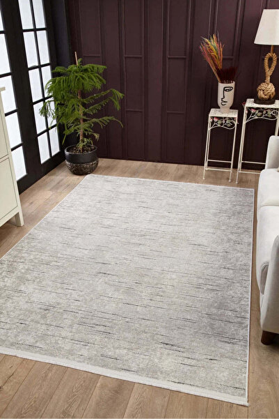 halinet Halı.Net Cream Modern Washable Non-Slip Living Room Carpet Haln-Hln1602