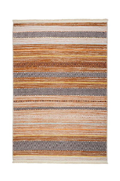 halinet Halı.Net Cream Modern Washable Non-Slip Living Room Carpet Pia-Etnik-...