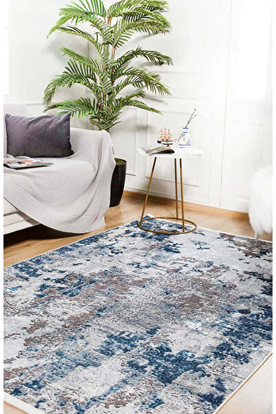 halinet Halı.Net Anthracite Modern Washable Non-Slip Living Room Carpet Haln-...