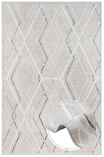 halinet Halı.Net White Modern Washable Non-Slip Living Room Carpet Nxs-Olympi...