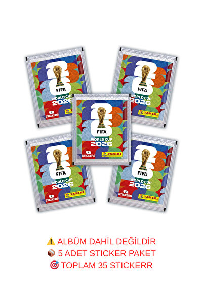 TOYFEST FIFA World Cup 2026 Panini STICKER 5 Paket (35 Sticker) Resmi Koleksi...