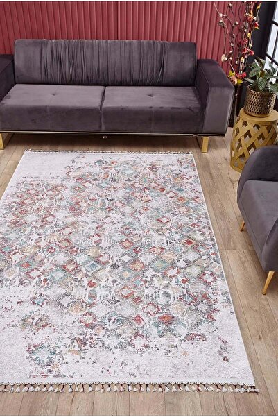 halinet Halı.Net Cream Vintage Antique Washable Non-Slip Living Room Carpet H...