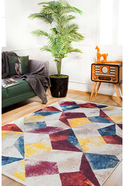 halinet Halı.Net Blue Modern Washable Non-Slip Living Room Carpet Haln-Hln946